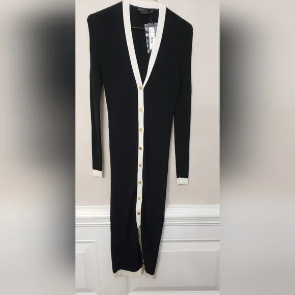 Alice + Olivia Alcina Rib-Knit Sweater Dress - Size XL - Picture 2 of 14